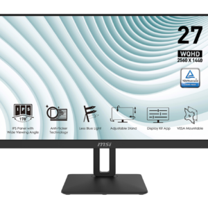 MSI PRO MP271QP Ecran LED 27" 2560 x 1400 WQHD 60Hz IPS 5 ms
