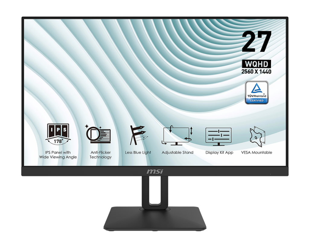 MSI PRO MP271QP Ecran LED 27" 2560 x 1400 WQHD 60Hz IPS 5 ms