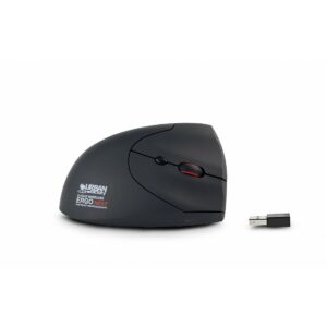 Urban Factory ERGO NEXT Souris verticale ergonomique pour droitiers optique 6 boutons sans fil 2.4 GHz récepteur sans fil USB noir - DESTOCKAGE